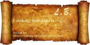 Laskay Benjámin névjegykártya